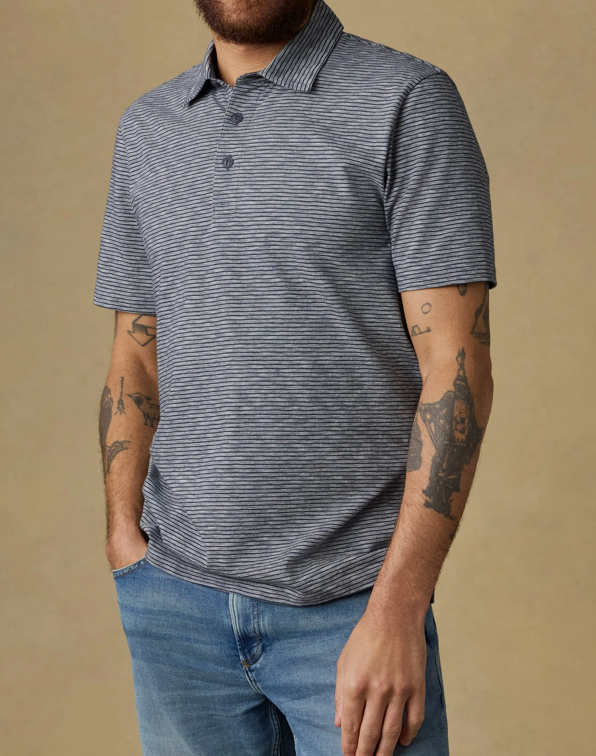 Faherty Sunwashed T-Shirt Striped Polo