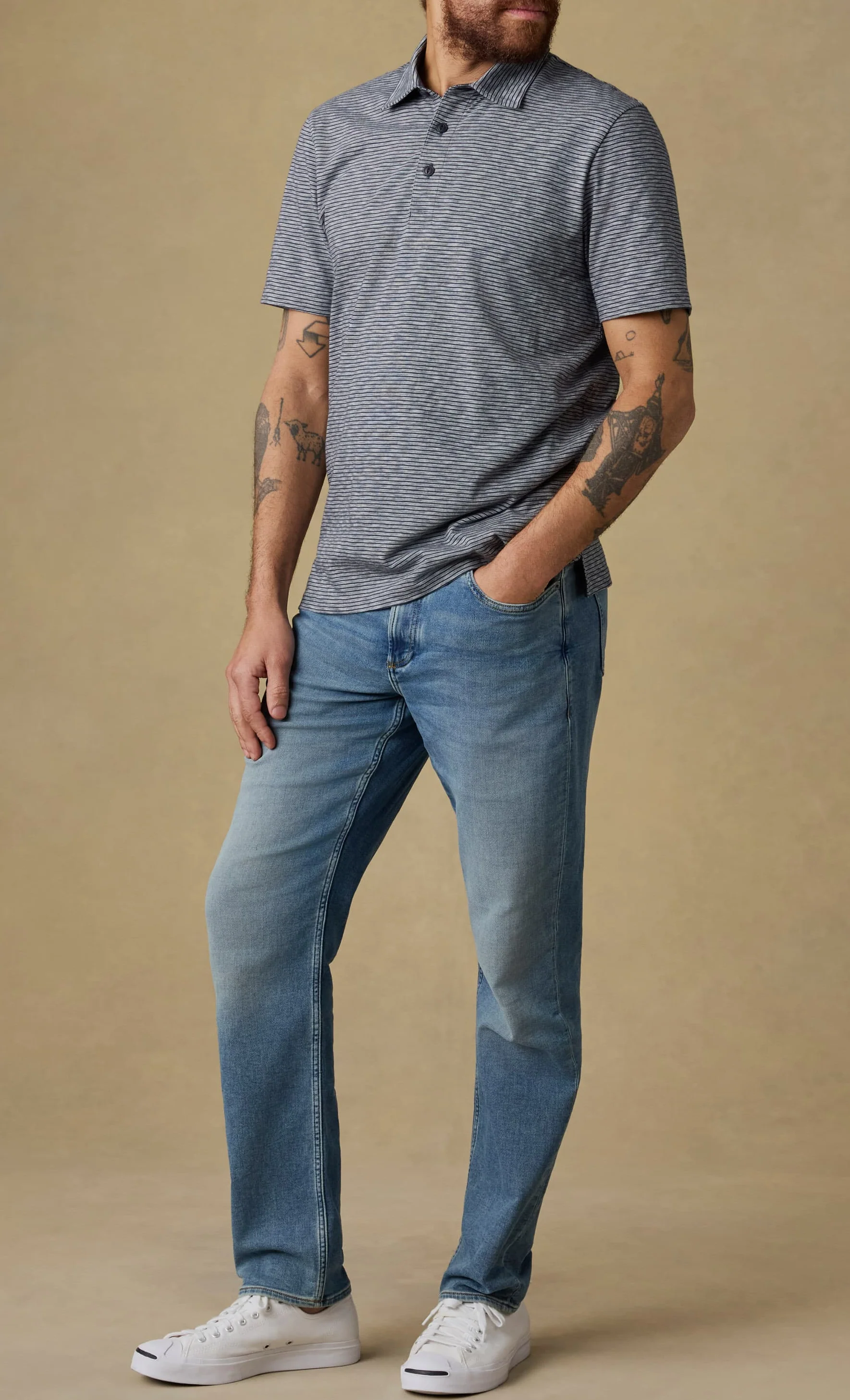 Faherty Sunwashed T-Shirt Striped Polo - Image 3