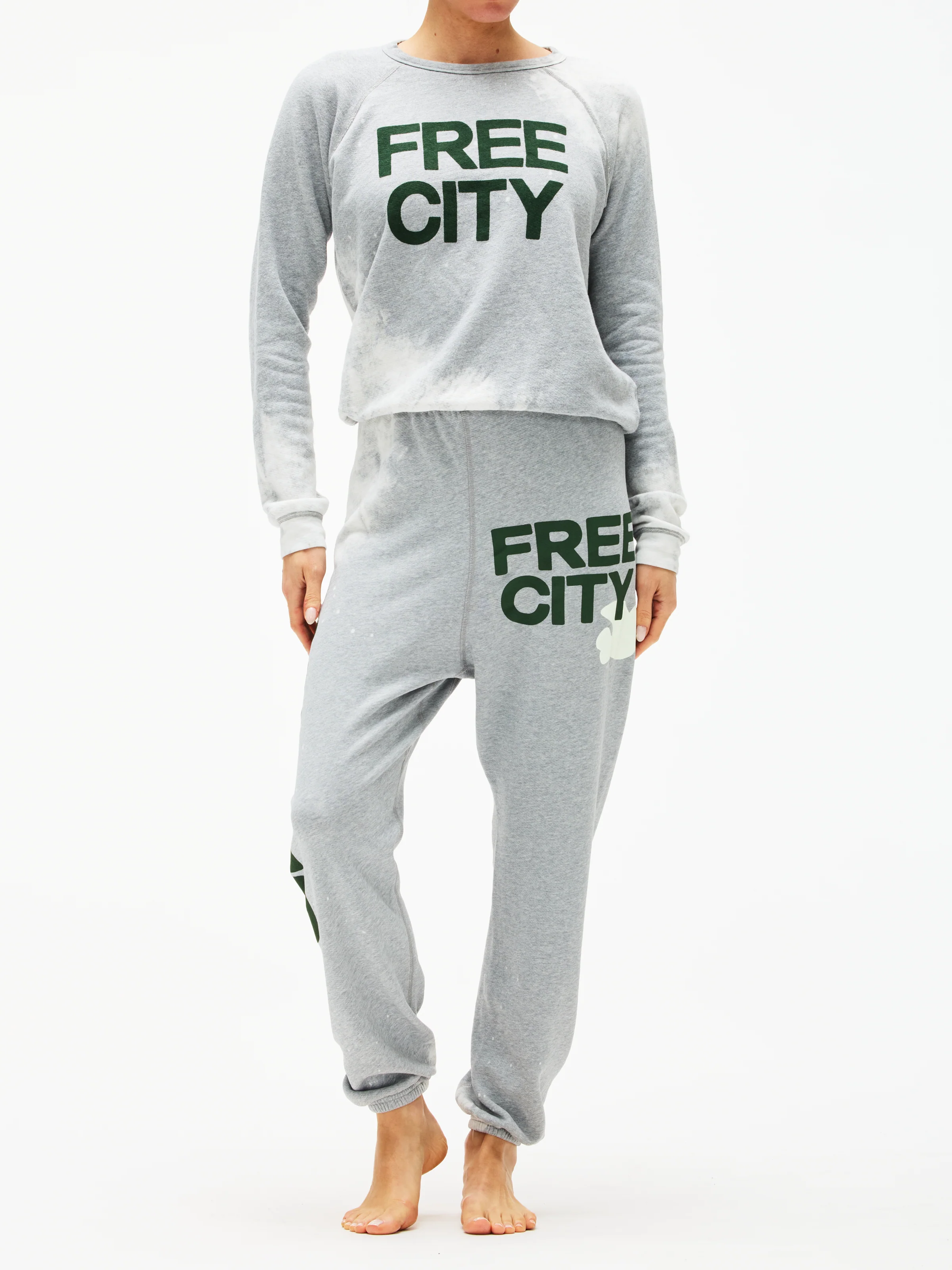 Freecity Letsgo Heatheryumm Bleachout Sweatpant - Image 3