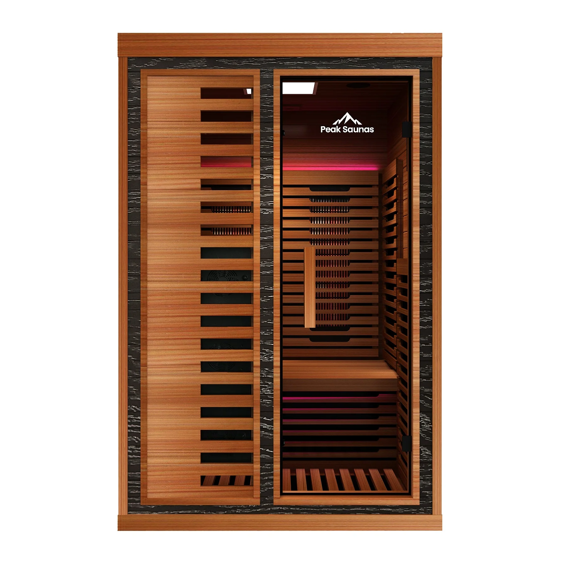 Fuji 2-Person Full Spectrum Infrared Sauna with Full-Body Medical-Grade Red Light Therapy & Smart WiFi App Control