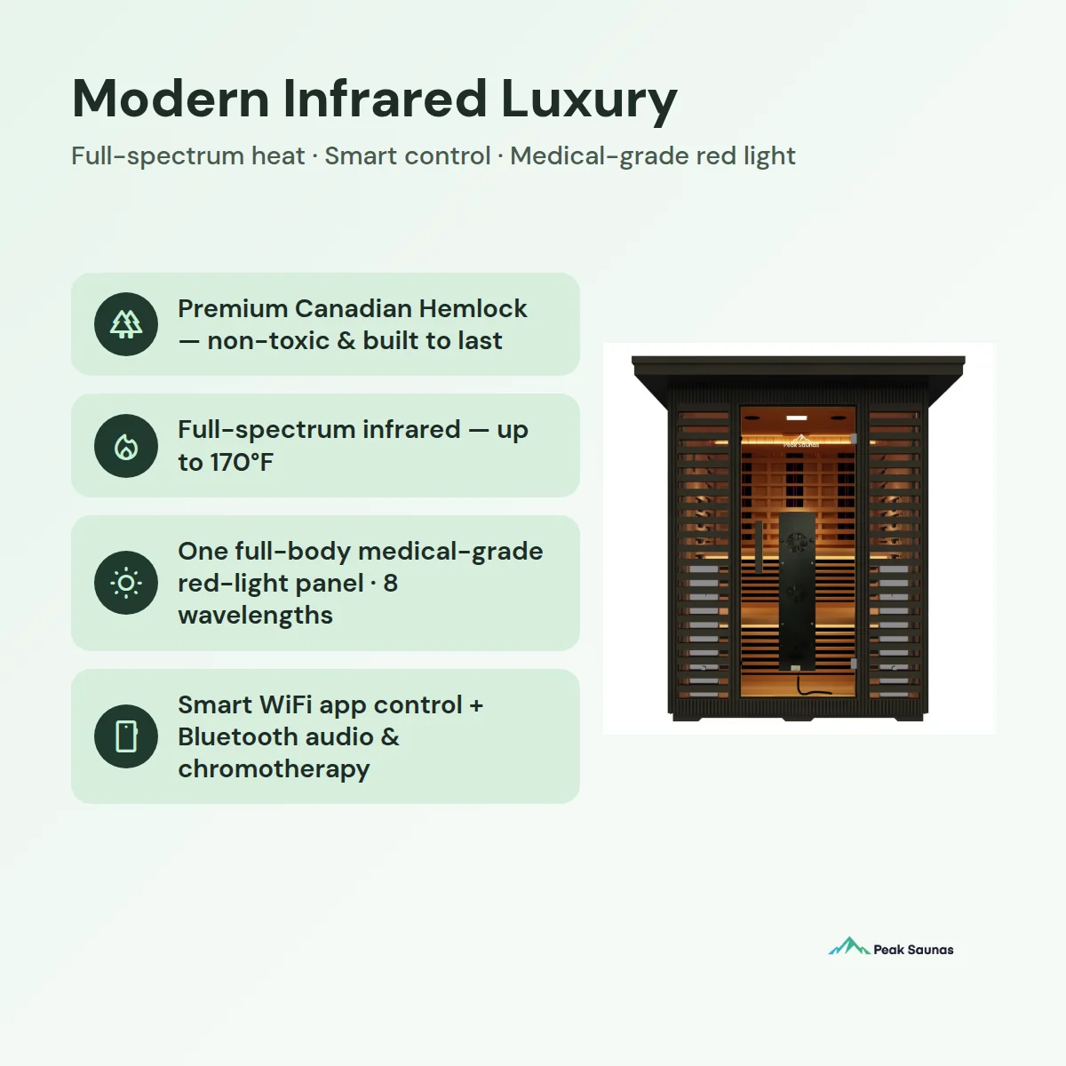 Kilimanjaro 5-Person Outdoor Full Spectrum Infrared Sauna with Full-Body Medical-Grade Red Light Therapy and Smart WiFi App Control - Image 12