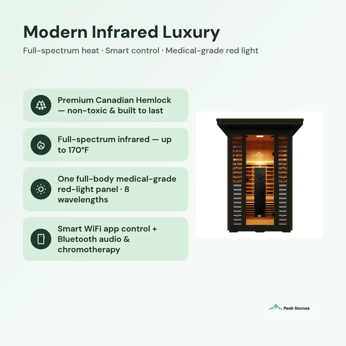 Patagonia 2-Person Outdoor Full Spectrum Infrared Sauna with Full-Body Medical-Grade Red Light Therapy and Smart WiFi App Control - Image 13