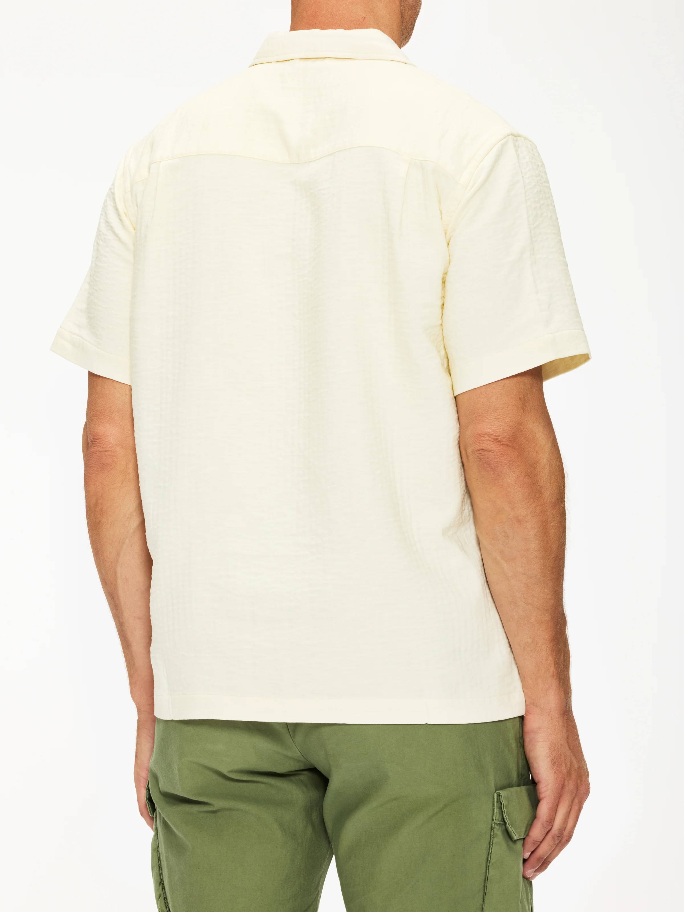 Saturdays Bruce Double Layer Crinkle Short Sleeve Shirt - Image 2