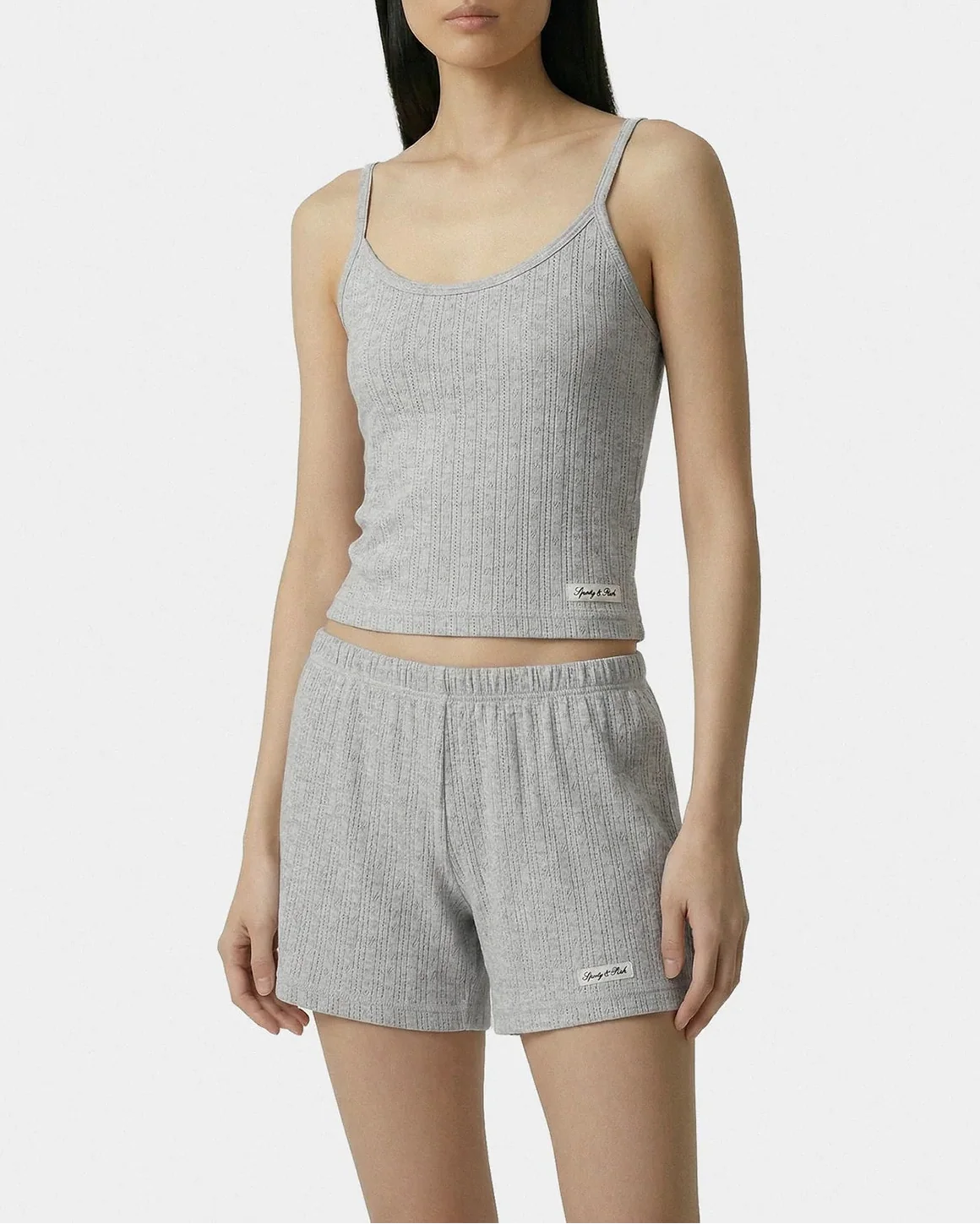 Sporty & Rich Signature Logo Pointelle Tank - Image 3