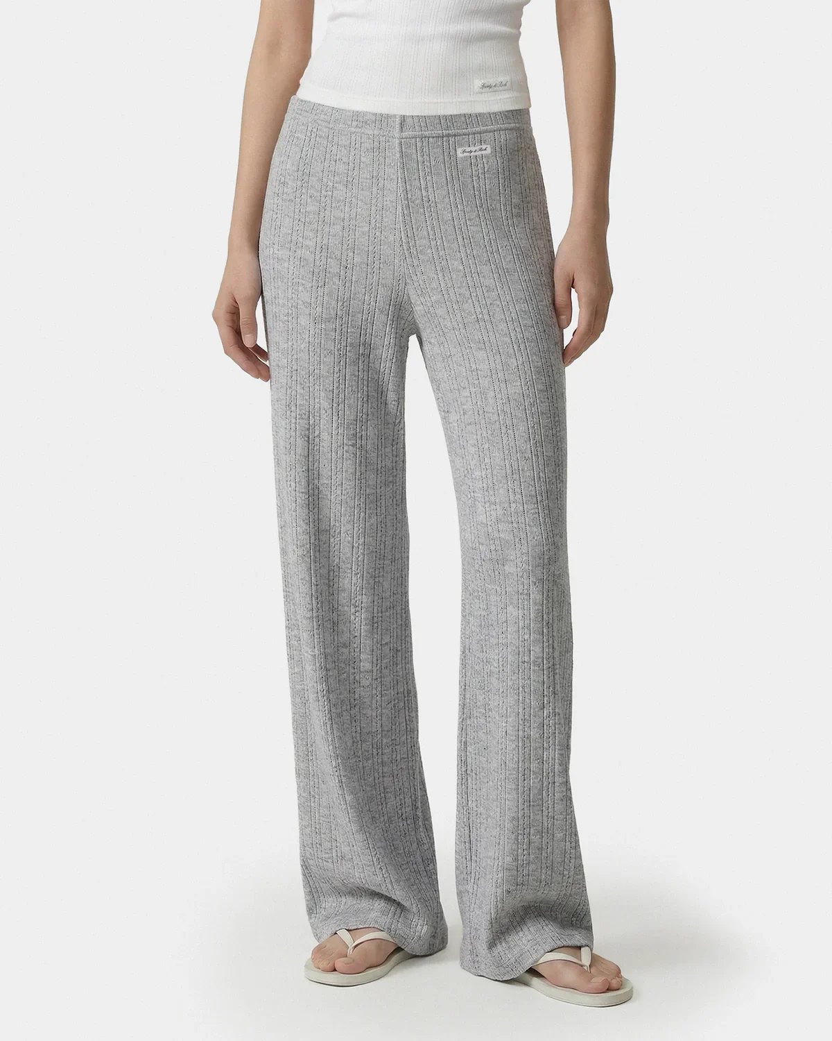 Sporty & Rich Signature Logo Pointelle Trousers - Image 5