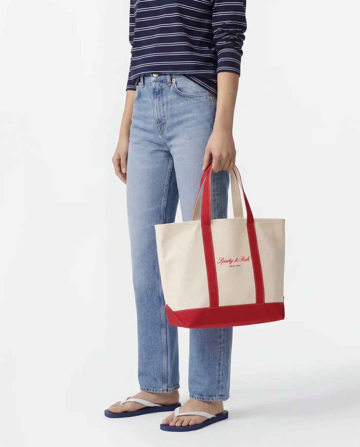 Sporty & Rich Signature NY Logo Medium Tote - Image 2