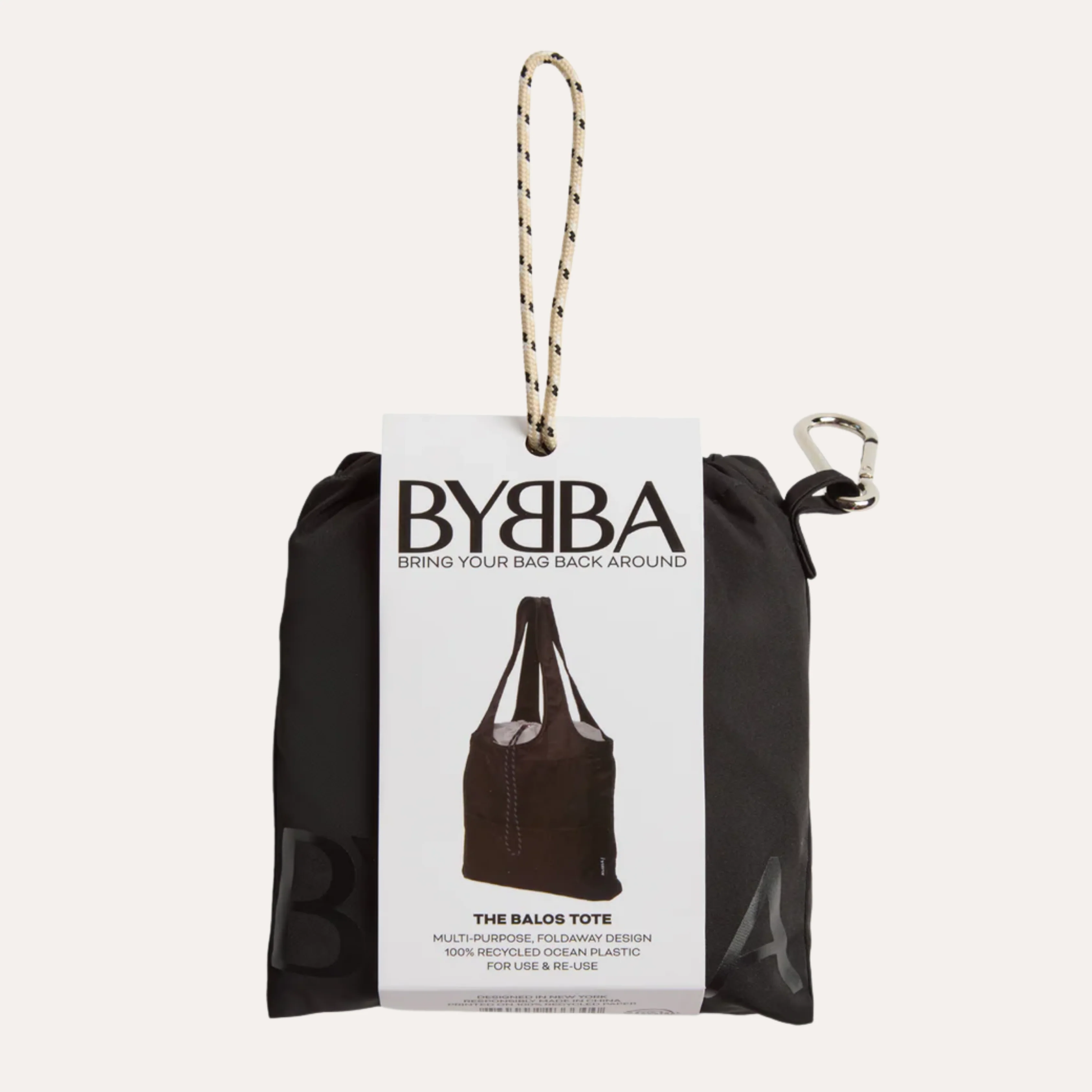 THE BALOS PACKABLE TOTE BAG / STINGRAY GRAY - Image 6