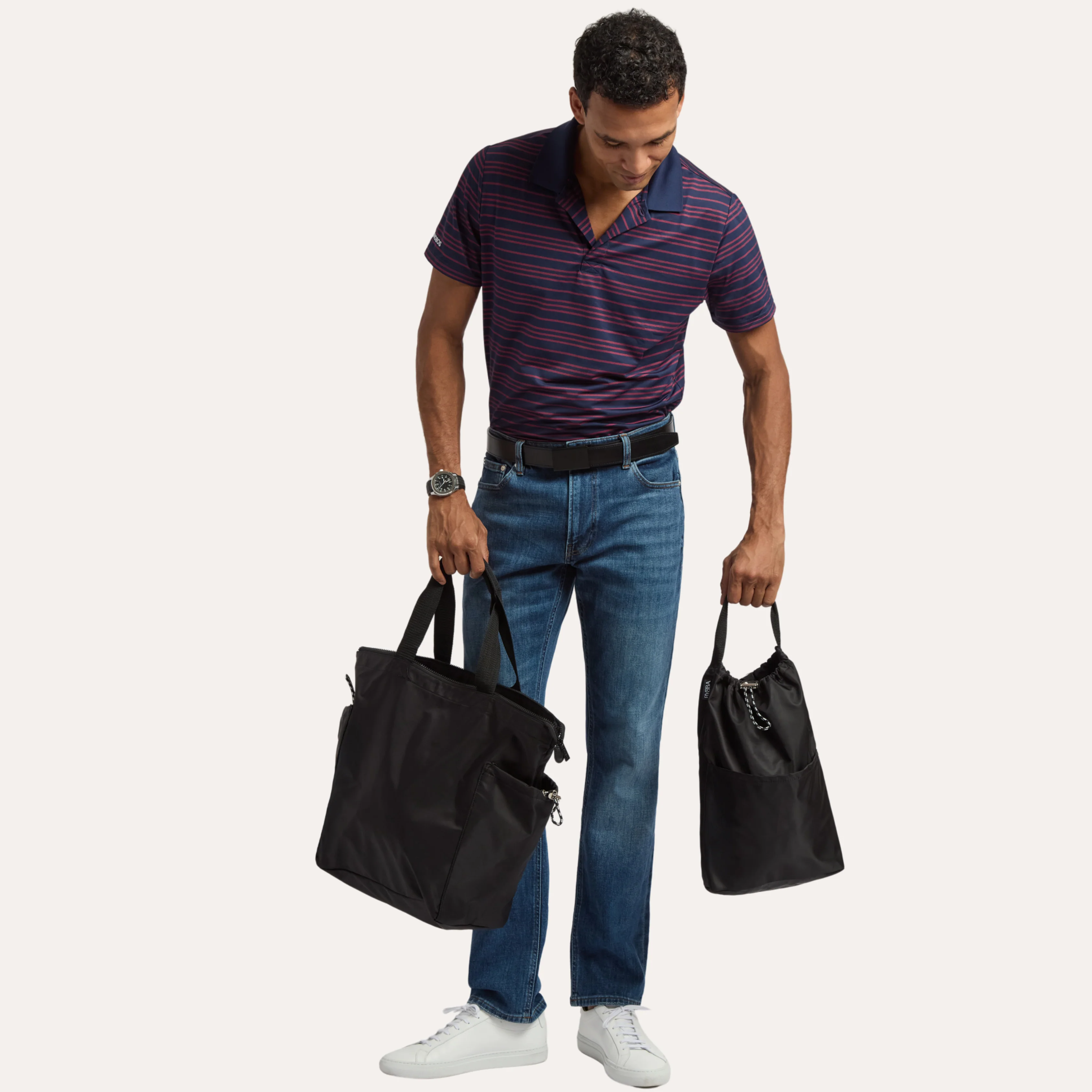 THE RIPPLE ZIP-TOP TOTE BAG / STINGRAY BLACK - Image 6