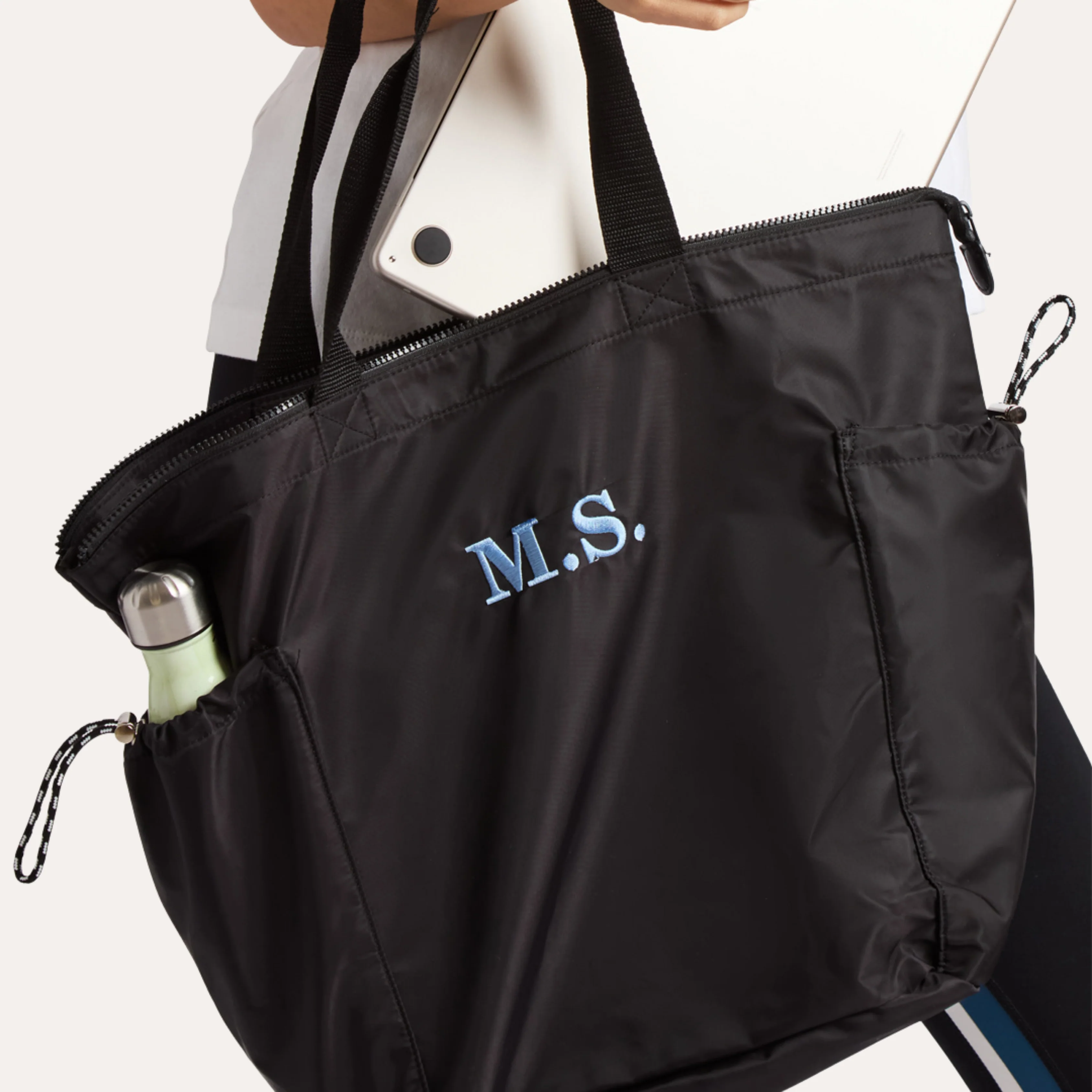 THE RIPPLE ZIP-TOP TOTE BAG / STINGRAY BLACK - Image 7